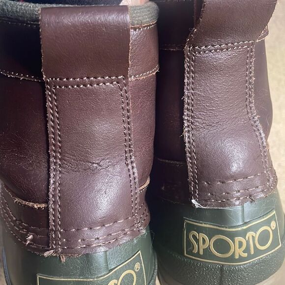 Sporto Vtg 90s Original Duck Boots 7 Green Brown - Picture 13 of 16